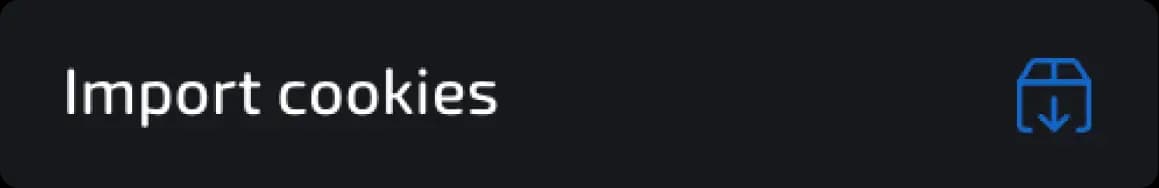 import cookies button