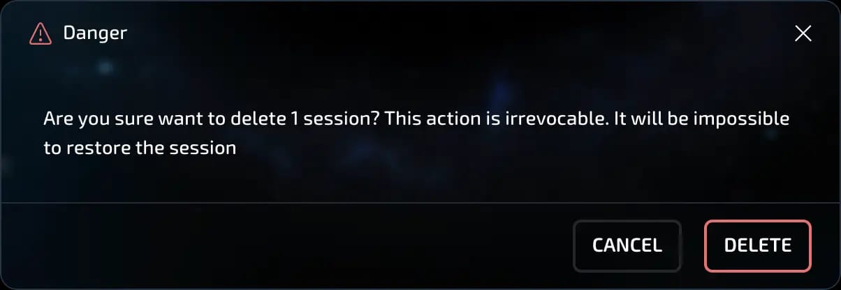 delete popup