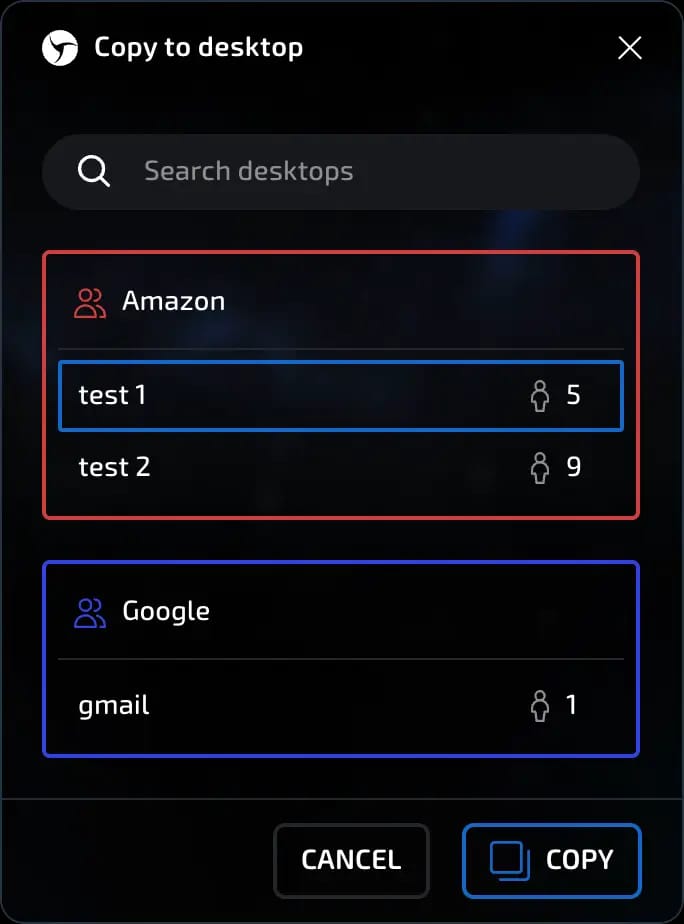 copy to desktop