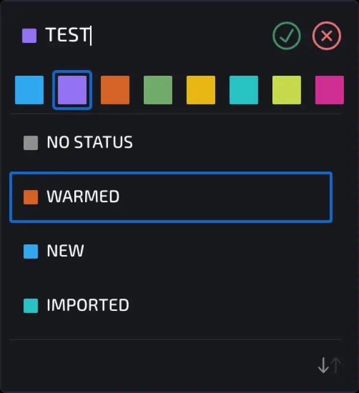 statuses settings