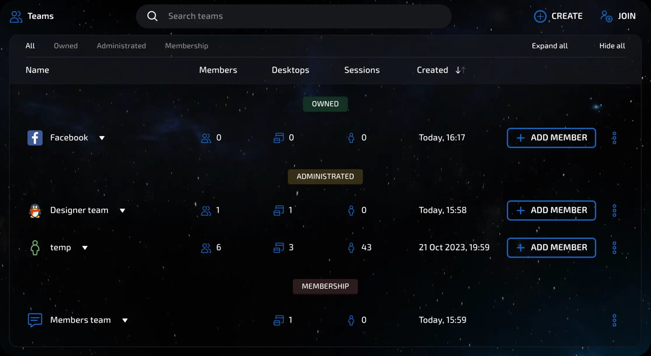 team view