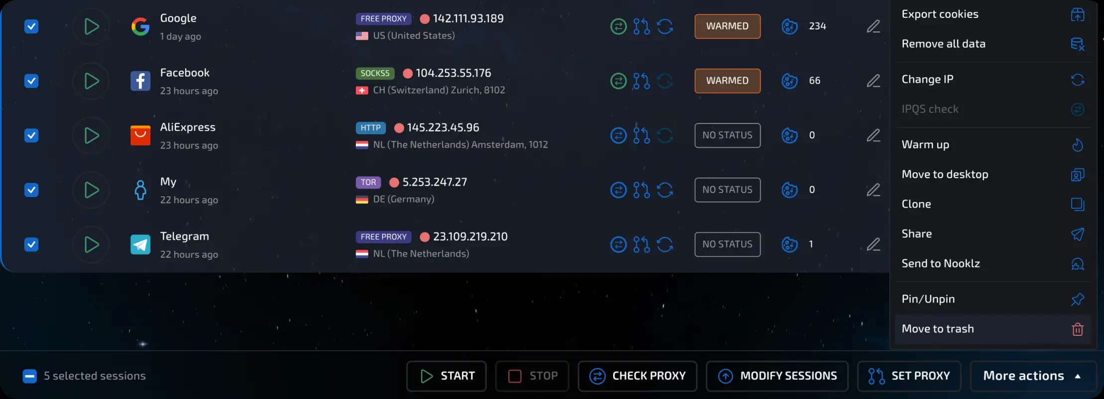 move to trash button