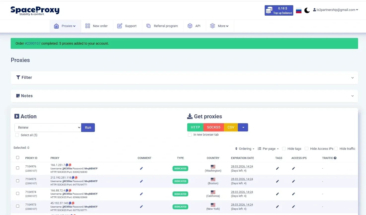 SpaceProxy Review — Pricing, GEOs, Speed, and Proxy Performance in Linken Sphere - img 4